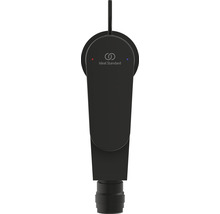 Ideal Standard Logo. Schwarze Waschtischarmatur.