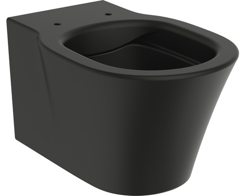 WC suspendu Ideal Standard Connect Air cuvette à fond creux sans bride noir mat sans abattant WC E2288V3