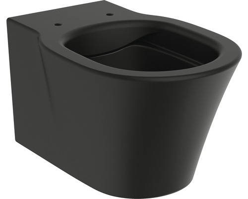 WC suspendu Ideal Standard Connect Air cuvette à fond creux sans bride de rinçage noir mat sans abattant E2288V3