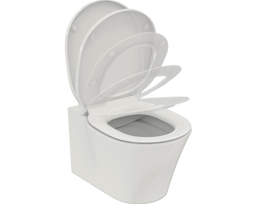 Cuvette WC à poser avec abattant blanc – Hauteur confortable