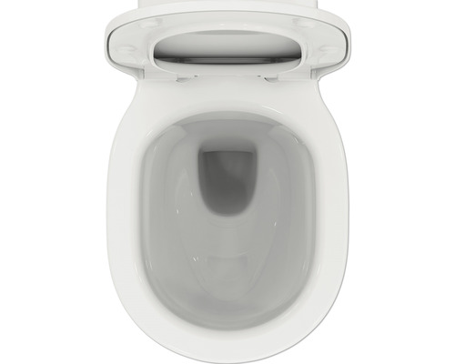 Wand-WC mit offenem Spülrand und WC-Sitz von oben