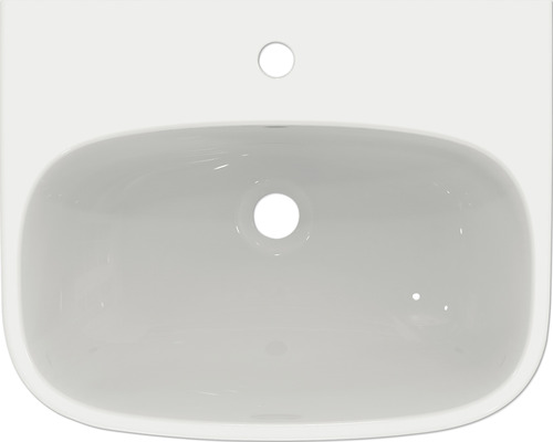 Lavabo en céramique avec trou de robinet et trop-plein