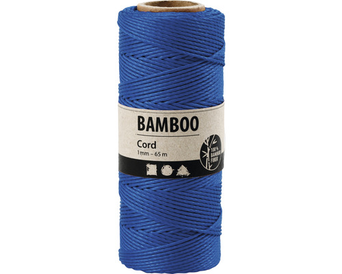 Bambuskordel, blau, 1 mm, 65 m/1 Rolle