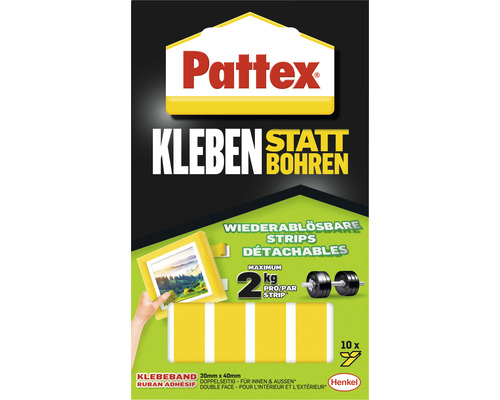 Pattex Doppelseitige Klebe-Strips 20 x 40 mm 10 Streifen