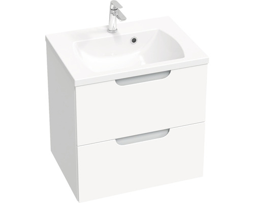 Waschtischunterschrank RAVAK SD Classic II BxHxT 60x58,5x45 cm weiss/grau Waschtischunterschrank mit zwei Schubladen und Waschbecken inklusive Armatur