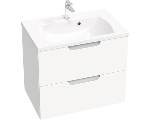 Waschtischunterschrank RAVAK SD Classic II BxHxT 70x58,5x45 cm weiss/grau Waschtischunterschrank mit zwei Schubladen und Keramikwaschbecken