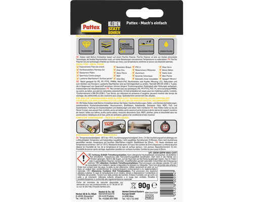 Pattex Kleben statt Bohren, Informationen und Eigenschaften