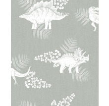 Papier peint avec motif de dinosaures et de fougères