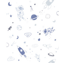 Motif avec astronautes, fusées, planètes et étoiles