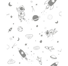 Motif spatial avec astronautes, fusées, planètes et étoiles