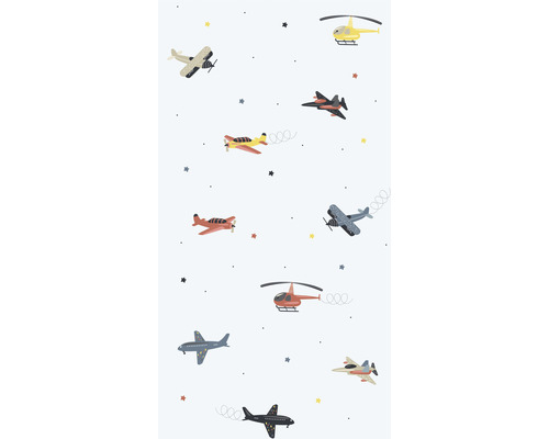 Vliestapete 45817 Kids Walls Flugzeuge blau Tapete mit Flugzeugen und Sternen