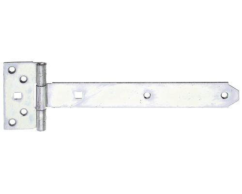 Penture droite type 124 léger, 250 x 33 mm galvanisé, passivé en couche épaisse Fiche en T pour portes et portails