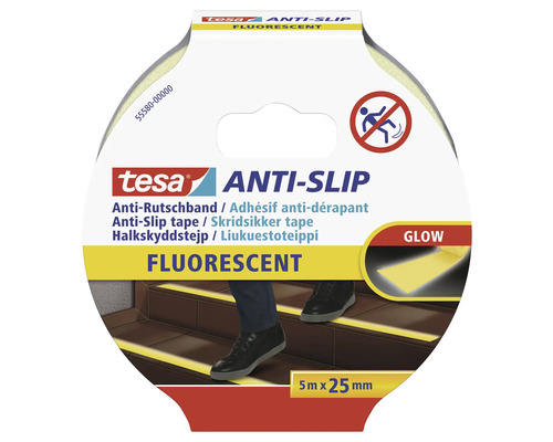 tesa® Anti-Rutschband fluoreszierend 5 m x 25 mm Tesa Antirutschband, fluoreszierend, 5 m x 25 mm