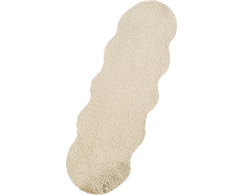 Beiger Teppich mit gewelltem Rand