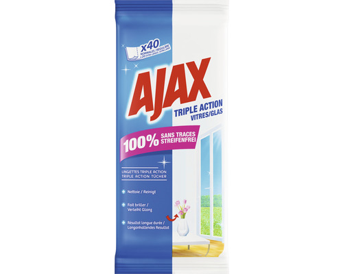 Lingettes de nettoyage pour le verre Ajax Maxi