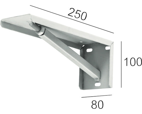 Regalträger mit den Massen 250 x 100 x 80 Millimeter.