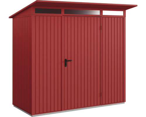 Abri de jardin Hörmann EcoStar Trend-P type 1 RAL3004 porte à un vantail 247.9 x 153 cm rouge