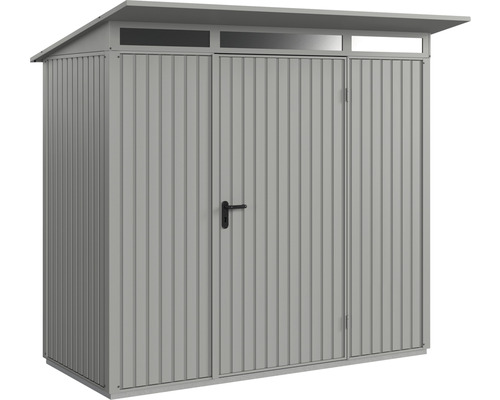 Abri de jardin Hörmann EcoStar Trend-P type 1 RAL9007 porte à un vantail 247.9 x 153 cm gris