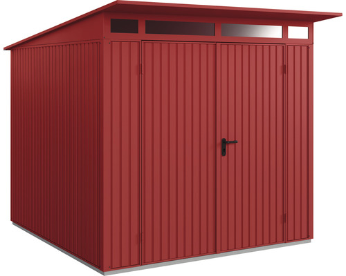 Abri de jardin Hörmann EcoStar Trend-P type 2 RAL3004 porte à deux vantaux 238 x 238 cm rouge