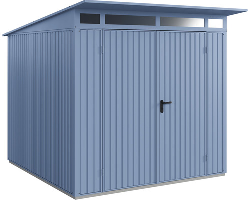 Abri de jardin Hörmann EcoStar Trend-P type 2 RAL5014 porte à deux vantaux 247.9 x 283.4 cm bleu