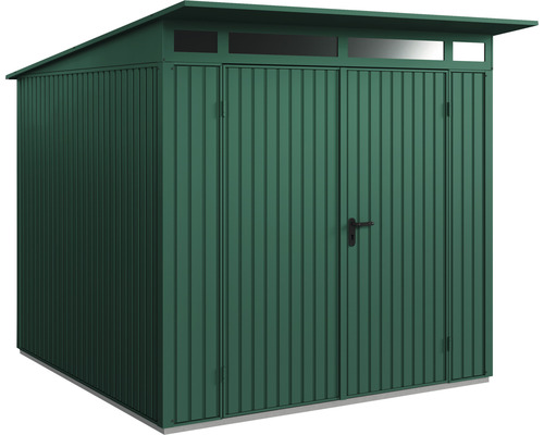 Abri de jardin Hörmann EcoStar Trend-P type 2 RAL6005 porte à deux vantaux 247.9 x 283.4 cm vert