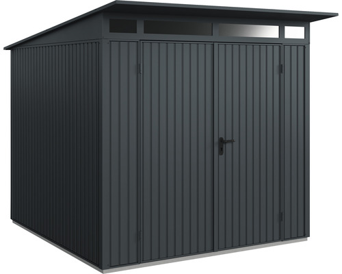 Abri de jardin Hörmann EcoStar Trend-P type 2 RAL7016 porte à deux vantaux 247.9 x 283.4 cm anthracite