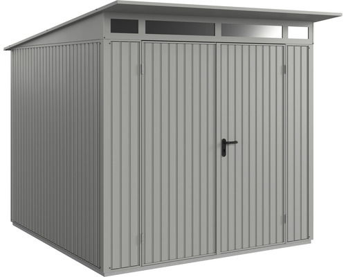 Abri de jardin Hörmann EcoStar Trend-P type 2 RAL9007 porte à deux vantaux 247.9 x 283.4 cm gris