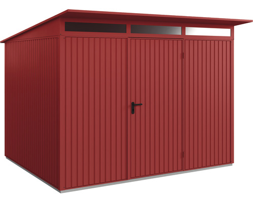 Abri de jardin Hörmann EcoStar Trend-P type 3 RAL3004 porte à un vantail 302,8 x 238 cm rouge