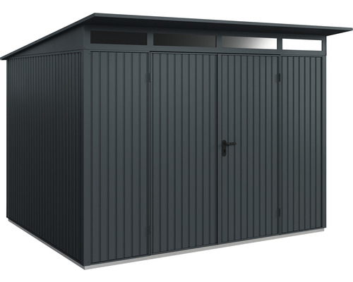 Abri de jardin Hörmann EcoStar Trend-P type 3 RAL7016 porte à deux vantaux 312.7 x 283.4 cm anthracite