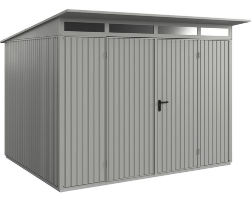 Abri de jardin Hörmann EcoStar Trend-P type 3 RAL9007 porte à deux vantaux 302,8 x 238 cm gris