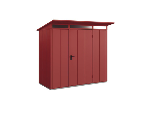 Abri de jardin Hörmann EcoStar Elegant-P type 1 RAL3004 porte à un vantail 247.9 x 153 cm rouge