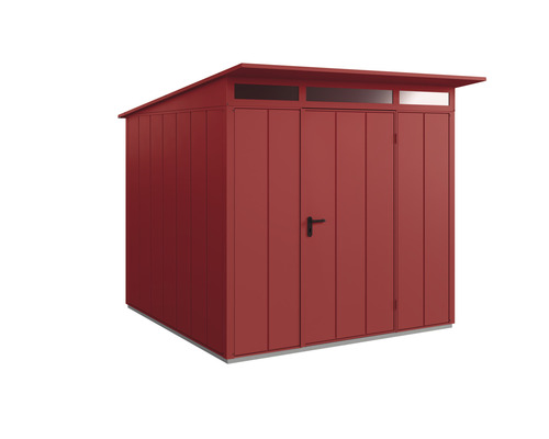 Abri de jardin Hörmann EcoStar Elegant-P type 2 RAL3004 porte à un vantail 238 x 238 cm rouge