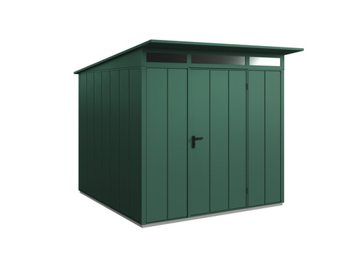 Abri de jardin Hörmann EcoStar Elegant-P type 2 RAL6005 porte à un vantail 247.9 x 283.4 cm vert