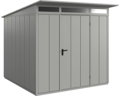 Abri de jardin Hörmann EcoStar Elegant-P type 2 RAL9007 porte à un vantail 247.9 x 283.4 cm gris