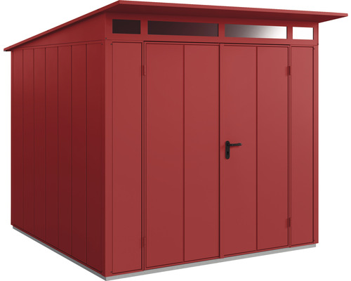 Abri de jardin Hörmann EcoStar Elegant-P type 2 RAL3004 porte à deux vantaux 238 x 238 cm rouge