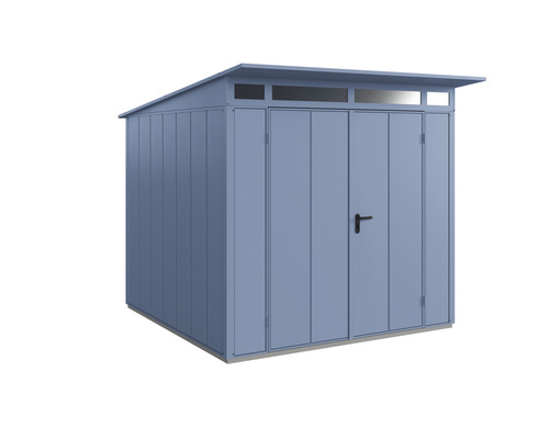 Abri de jardin Hörmann EcoStar Elegant-P type 2 RAL5014 porte à deux vantaux 238 x 238 cm bleu