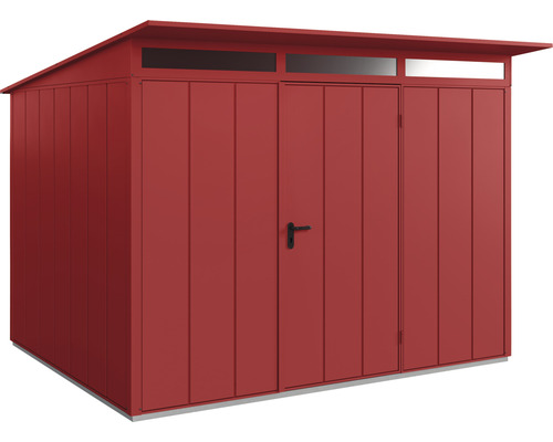 Abri de jardin en métal avec toit monopente et double porte