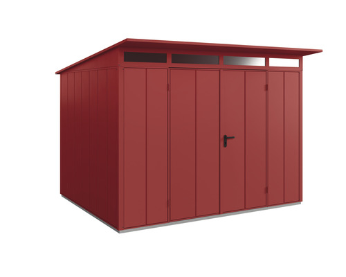 Abri de jardin Hörmann EcoStar Elegant-P type 3 RAL3004 porte à deux vantaux 302,8 x 238 cm rouge