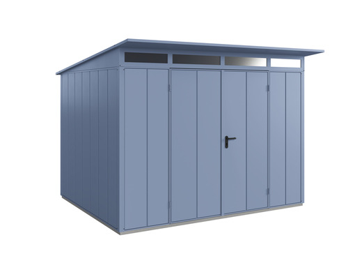 Abri de jardin Hörmann EcoStar Elegant-P type 3 RAL5014 porte à deux vantaux 312.7 x 283.4 cm bleu