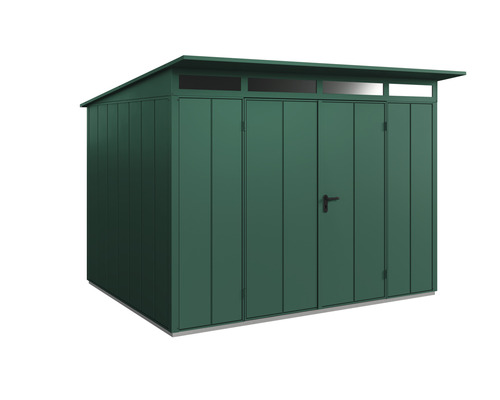 Abri de jardin Hörmann EcoStar Elegant-P type 3 RAL6005 porte à deux vantaux 312.7 x 283.4 cm vert