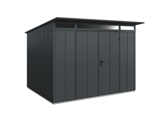 Abri de jardin Hörmann EcoStar Elegant-P type 3 RAL7016 porte à deux vantaux 302,8 x 238 cm anthracite