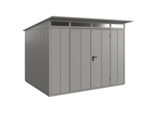 Abri de jardin Hörmann EcoStar Elegant-P type 3 RAL9007 porte à deux vantaux 312.7 x 283.4 cm gris