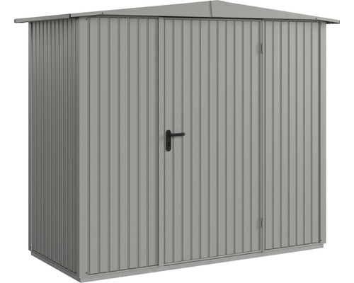 Abri de jardin Hörmann EcoStar Trend-S type 1 RAL9007 porte à un vantail 258.8 x 121.3 cm gris