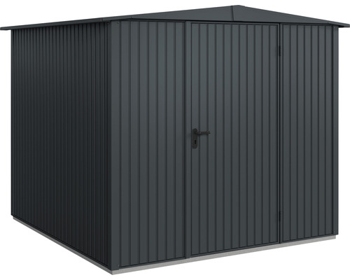 Abri de jardin Hörmann EcoStar Trend-S type 2 RAL7016 porte à un vantail 258.8 x 247.7 cm anthracite