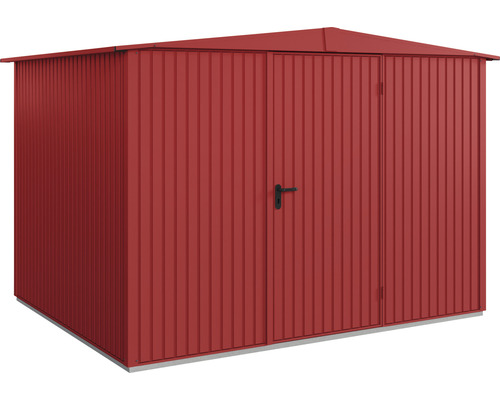 Abri de jardin Hörmann EcoStar Trend-S type 3 RAL3004 porte à un vantail 323.6 x 247.7 cm rouge