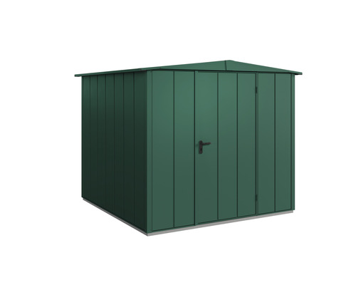 Abri de jardin Hörmann EcoStar Elegant-S type 2 RAL6005 porte à un vantail 258.8 x 247.7 cm vert