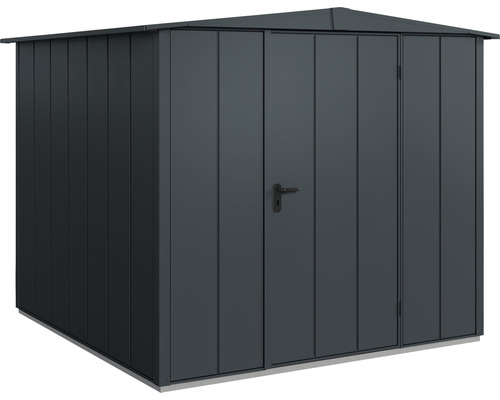 Abri de jardin Hörmann EcoStar Elegant-S type 2 RAL7016 porte à un vantail 238 x 238 cm anthracite