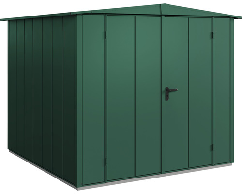 Abri de jardin Hörmann EcoStar Elegant-S type 2 RAL6005 porte à deux vantaux 258.8 x 247.7 cm vert