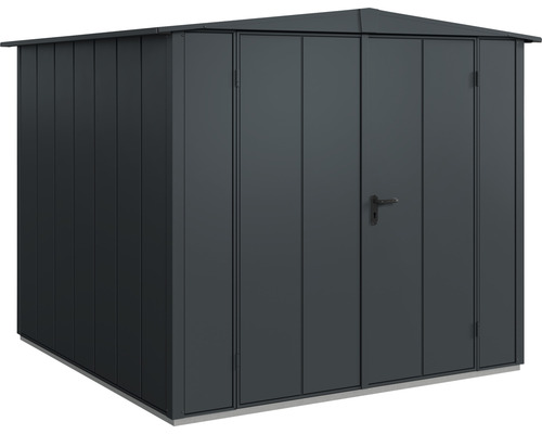 Abri de jardin Hörmann EcoStar Elegant-S type 2 RAL7016 porte à deux vantaux 238 x 238 cm anthracite