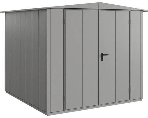 Abri de jardin Hörmann EcoStar Elegant-S type 2 RAL9007 porte à deux vantaux 258.8 x 247.7 cm gris